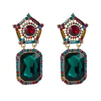 Mode Geometrische Farbige Diamant-serie Quadratische Anhänger Ohrringe Großhandel Nihaojewelry sku image 1
