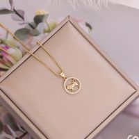 12 Constellation Pendant Copper Micro-inlaid Diamond Necklace Wholesale Nihaojewelry sku image 2