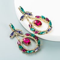 Cherry Shape Color Rhinestone Pendant Earrings Wholesale Nihaojewelry main image 1