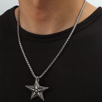 European And American Fashion Brand Personality Fashion Accessories Pendant Titanium Steel Punk Style Five-pointed Star Pendant Necklace main image 1