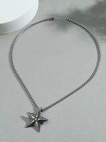 Marca De Moda Europea Y Americana Personalidad Accesorios De Moda Colgante De Acero De Titanio Estilo Punk Collar Colgante De Estrella De Cinco Puntas main image 3