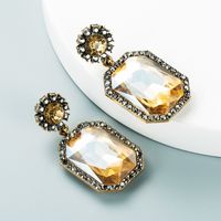 Fashion Alloy Square Diamond Geometric Long Earrings Wholesale Nihaojewelry main image 3