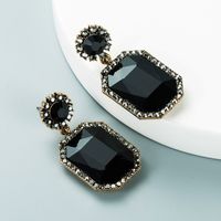 Fashion Alloy Square Diamond Geometric Long Earrings Wholesale Nihaojewelry sku image 2
