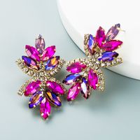 Retro Multi-layer Alloy Colored Rhinestone Flower Earrings Wholesale Nihaojewelry main image 6