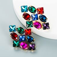 Pendientes Grandes Geométricos De Diamantes De Imitación De Color A La Moda Al Por Mayor Nihaojewelry sku image 1