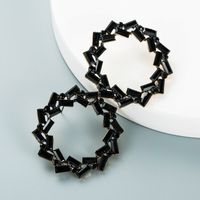 Simple Hollow Geometric Round Alloy Diamond Earrings Wholesale Nihaojewelry main image 6