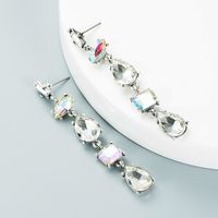 New Style Drop-shaped Glass Diamond Tassel Earrings Wholesale Nihaojewelry main image 6