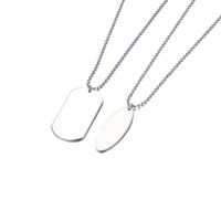 Hip-hop Style Stainless Steel Square Oval Smooth Necklace Wholesale Nihaojewelry main image 3