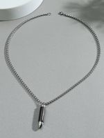 Fashion Black Bullet Pendant Alloy Necklace Wholesale Nihaojewelry sku image 1