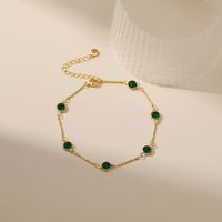 Copper Green Zircon Simple Adjustable Fine Anklet Jewelry Wholesale Nihaojewelry main image 1