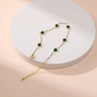 Copper Green Zircon Simple Adjustable Fine Anklet Jewelry Wholesale Nihaojewelry main image 6