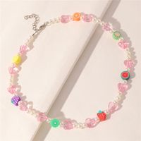 Perle De Riz Colorée Perle Fruit Collier Mignon Bijoux En Gros Nihaojewelry main image 2