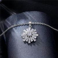 Korean Style Micro-inlaid Zircon Three-dimensional Snowflake Pendant Clavicle Chain Wholesale Nihaojewelry main image 4