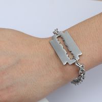 Titanium Steel Fashion Razor Blade Pendant Bracelet Necklace Earrings Wholesale Jewelry Nihaojewelry main image 4