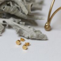 Geometric Small Gold Bean Titanium Steel Stud Earrings Wholesale Nihaojewelry main image 3