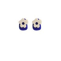 Blue White Small Flower Stud Earrings Wholesale Nihaojewelry main image 6