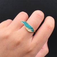 Vintage Fashion Micro Zircon Colored Oil Dripping Copper Wing Opening Ring Wholesale Nihaojewelry main image 1