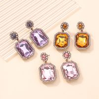 Fashion Geometric Square Diamond Alloy Earrings Wholesale Nihaojewelry main image 1