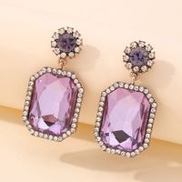 Fashion Geometric Square Diamond Alloy Earrings Wholesale Nihaojewelry main image 5