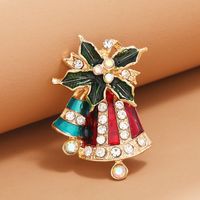 Christmas Fashion Diamond Dripping Oil Bell Brooch Wholesale Nihaojewelry main image 2