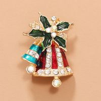 Christmas Fashion Diamond Dripping Oil Bell Brooch Wholesale Nihaojewelry main image 4