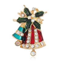 Christmas Fashion Diamond Dripping Oil Bell Brooch Wholesale Nihaojewelry main image 6