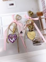 Korean Crystal Heart Ribbon Bow Earrings Wholesale Nihaojewelry main image 5