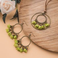 شرابة هندسية دائرة زهرة طويلة قلادة أقراط مجموعة المجوهرات بالجملة Nihaojewelry main image 1