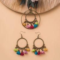 شرابة هندسية دائرة زهرة طويلة قلادة أقراط مجموعة المجوهرات بالجملة Nihaojewelry main image 5