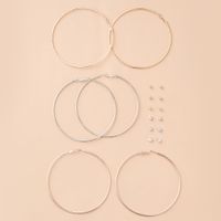 Simple Pearl Frosted Large Circle 9-piece Earrings Wholesale Nihaojewelry main image 3