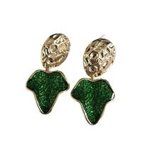 Retro Green Enamel Square Water Drop Pendant Earrings Wholesale Nihaojewelry main image 6