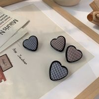 Heart-shaped Square Checkerboard Stud Earrings Wholesale Nihaojewelry main image 4