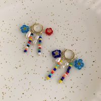 Glazed Daisy Flower Beaded Tassel Earrings Wholesale Nihaojewelry main image 6