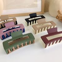 Korean Style Matte Frosted Two-color Square Hair Clip Wholesale Nihaojewelry main image 1