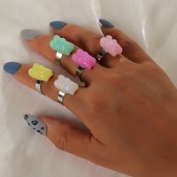 Fashion Simple Solid Color Resin Multi-color Bear Ring Wholesale Nihaojewelry main image 2
