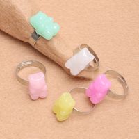 Fashion Simple Solid Color Resin Multi-color Bear Ring Wholesale Nihaojewelry main image 3