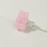 Fashion Simple Solid Color Resin Multi-color Bear Ring Wholesale Nihaojewelry main image 4