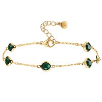 Copper Green Zircon Simple Adjustable Fine Anklet Jewelry Wholesale Nihaojewelry sku image 1