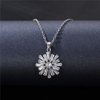 Korean Style Micro-inlaid Zircon Three-dimensional Snowflake Pendant Clavicle Chain Wholesale Nihaojewelry sku image 1