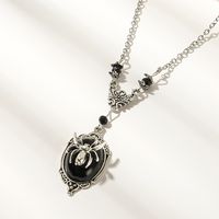 New Halloween Animal Witch Spider Skull Pendent Necklace Wholesale Nihaojewelry sku image 3