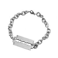 Titanium Steel Fashion Razor Blade Pendant Bracelet Necklace Earrings Wholesale Jewelry Nihaojewelry sku image 2