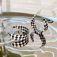 Fashion Checkerboard Black And White C-shaped Earring Wholesale Nihaojewelry sku image 2