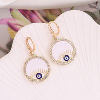 Retro Full Diamond Pearl Eye Earrings Wholesale Nihaojewelry sku image 4