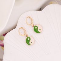 Retro Clashing Color Tai Chi Earrings Wholesale Nihaojewelry sku image 1