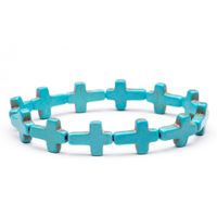 Turquoise Cross Bead Fashion Bracelet Jewelry Wholesale Nihaojewelry sku image 4