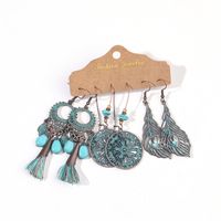 Bohemian 3-piece Hollow Tassel Earring Set Wholesale Nihaojewelry sku image 3