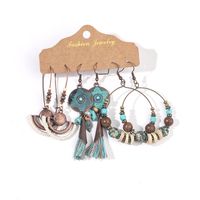 Bohemian 3-piece Hollow Tassel Earring Set Wholesale Nihaojewelry sku image 4
