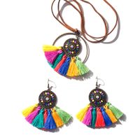 Farbe Quaste Böhmischen Stil Lange Halskette Ohrringe Set Großhandel Schmuck Nihaojewelry sku image 2