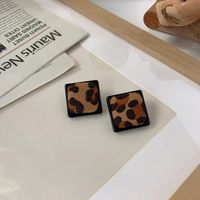 Heart-shaped Square Checkerboard Stud Earrings Wholesale Nihaojewelry sku image 2