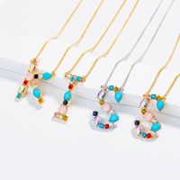 جديد بسيط الماس 26 الإنجليزية خطابات سبائك قلادة بالجملة Nihaojewelry sku image 24